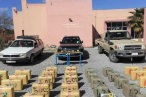 حجز 55 رزمة يبلغ وزنها الإجمالي طنين و120 كيلوغرام من مخدر الشيرا حجز 55 رزمة يبلغ وزنها الإجمالي طنين و120 كيلوغرام من مخدر الشيرا