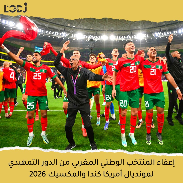  إعفاء المنتخب الوطني المغربي من الدور التمهيدي للتصفيات المؤهلة لكأس العالم 
