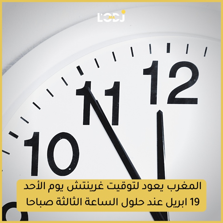 المغرب يعود لتوقيت غوينتش يوم الأحد 19 أبريل عند حلول الساعة الثالثة صباحا 