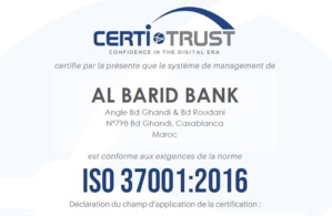 البريد بنك يحصل على شهادة 37001 ISO لنظام إدارة مكافحة الرشوة (SMAC)