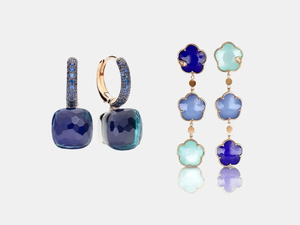 أقراط مرصعة بأحجار كريمة باللون الأزرق لعروس شتاء 2025 أقراط مرصعة بأحجار كريمة باللون الأزرق لعروس شتاء 2025