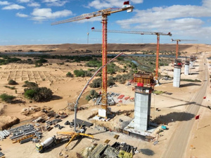 تقدم أشغال أكبر جسر طرقي بالمغرب بمدينة العيون ضمن مشروع الطريق السريع تزنيت – الداخلة تقدم أشغال أكبر جسر طرقي بالمغرب بمدينة العيون ضمن مشروع الطريق السريع تزنيت – الداخلة