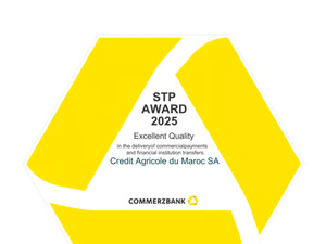 تتويج Crédit Agricole du Maroc بجائزة STP Award 2025: اعتراف دولي بكفاءة العمليات البنكية المغربية