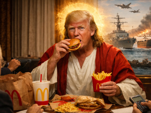 ترامب اليسوع، البابا هدفًا، ماكدونالدز في البيت الأبيض، ومضيق هرمز على صفيح ساخن : ابحث عن الخطأ