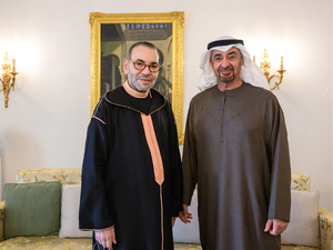 جلالة الملك محمد السادس يستقبل رئيس دولة الإمارات بالرباط ويبحثان مستجدات إقليمية ودولية