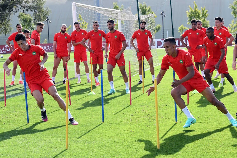 تصفيات كأس العالم 2026: أسود الأطلس يستعدون للمباراة أمام تنزانيا.  (سلا - 16 نونبر 2023) تصفيات كأس العالم 2026: أسود الأطلس يستعدون للمباراة أمام تنزانيا.  (سلا - 16 نونبر 2023)