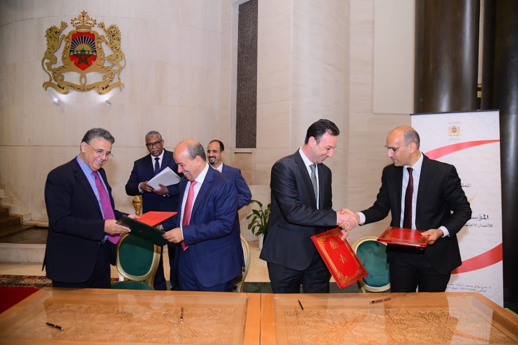 توقيع اتفاقية للشراكة والتعاون بين المؤسسة المحمدية للأعمال الاجتماعية لقضاة وموظفي العدل ومجلس المستشارين.