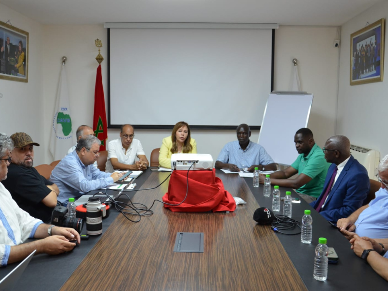 ندوة صحفية لتسليط الضوء على فعاليات بطولتي افريقيا للكرة الطائرة الشاطئية للكبار ولاقل من 21 سنة بمدينة مارتيل .