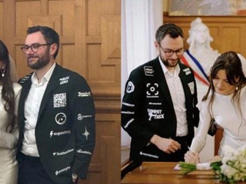 رائد أعمال فرنسي يموّل زفافه عبر بدلة إعلانية… فكرة مبتكرة تثير تفاعلاً واسعاً