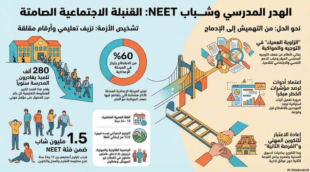 الهدر المدرسي وشباب NEET: القنبلة الاجتماعية الصامتة