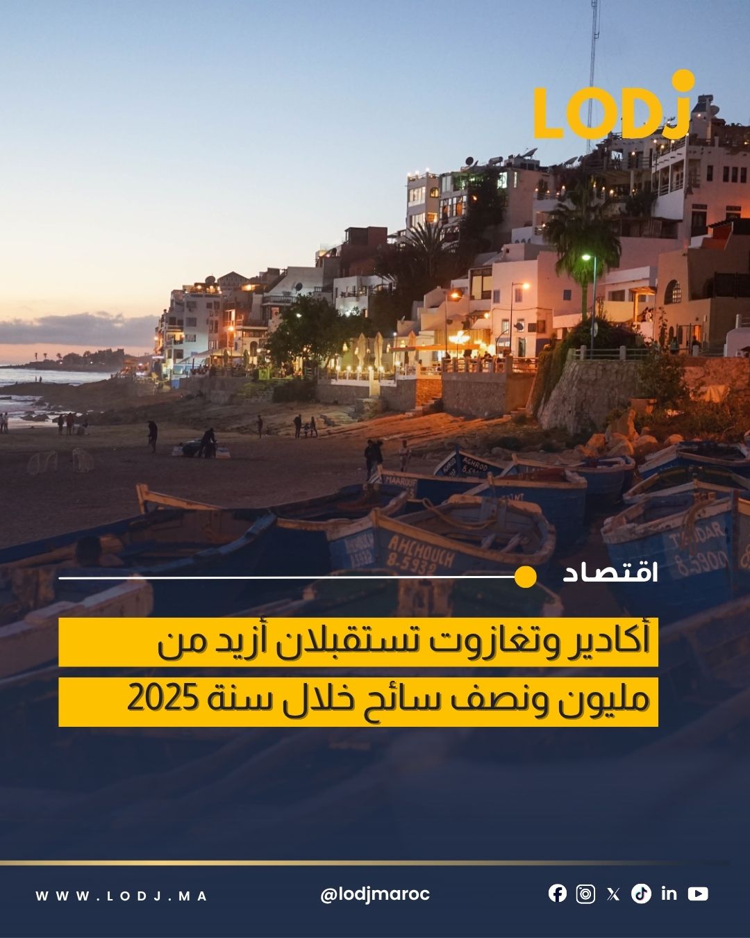 أكادير وتغازوت تحققان انتعاشاً سياحياً لافتاً خلال 2025