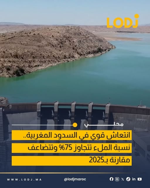تحسن كبير في الموارد المائية بالمغرب ونسبة ملء السدود تبلغ 75,3%