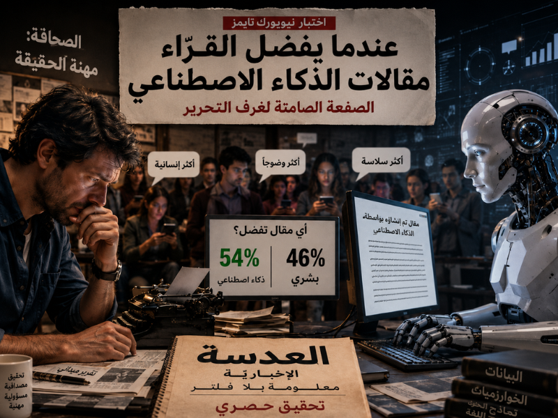 عندما يفضل قراء “نيويورك تايمز” مقالات الذكاء الاصطناعي.. الإحراج الصغير لغرف التحرير