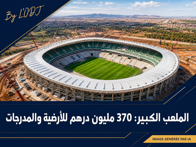الملعب الكبير الحسن الثاني: 370 مليون درهم لأرضية الملعب والمدرجات
