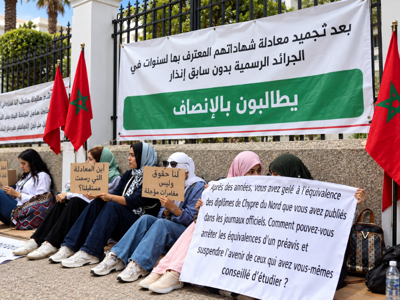 معادلة شهادات جامعات قبرص الشمالية تعيد الطلبة والخريجين إلى الاحتجاج في الرباط