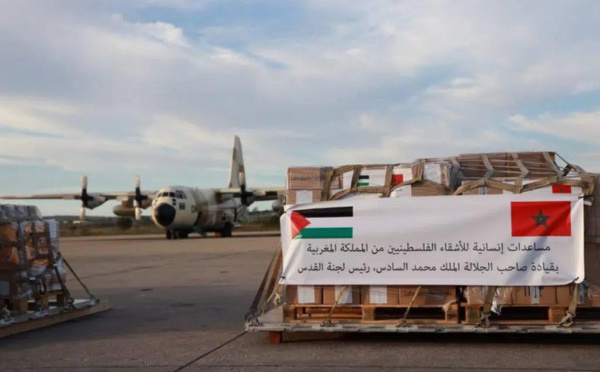 وصول المساعدات الإنسانية المغربية الموجهة للفلسطينيين إلى مصر