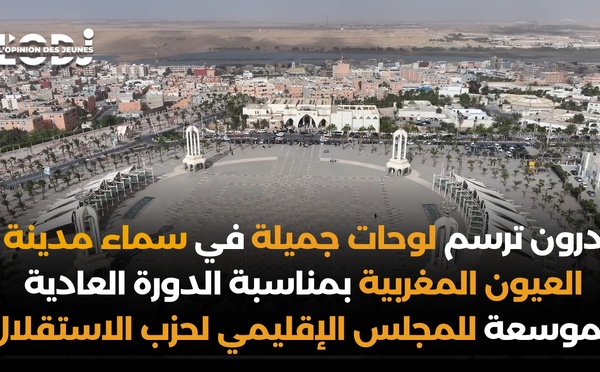 درون ترسم لوحات جميلة في سماء العيون بمناسبة الدورة العادية الموسعة للمجلس الإقليمي لحزب الاستقلال