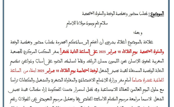 النقابة الوطنية المستقلة لهيئة تفتيش الشغل تدعو لتسليط الضوء على مطالبها في اليوم العالمي للعدالة الاجتماعية