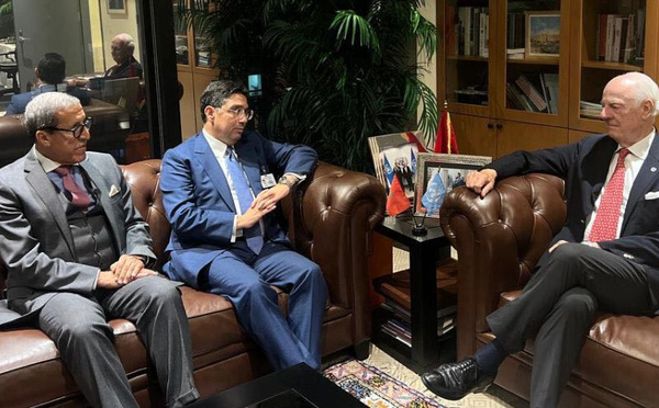 بوريطة يجدد موقف المغرب الثابت حول الصحراء خلال لقاء دي ميستورا بنيويورك