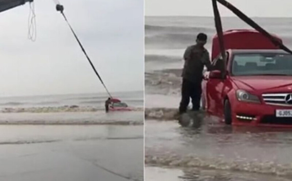 حين يتحوّل “الترند” إلى ورطة… شاب هندي يُغرق سيارته الفارهة في البحر بحثًا عن الشهرة