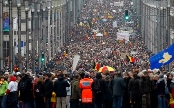 إضراب نقابي شامل في بلجيكا لمدة ثلاثة أيام احتجاجاً على إصلاحات الحكومة