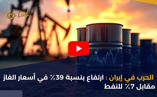 الحرب في إيران: ارتفاع بنسبة 39٪ في أسعار الغاز مقابل 7٪ للنفط