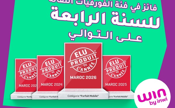 ​win by inwi تُتوج كمنتج العام 2026 للسنة الرابعة على التوالي