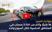 حوادث السير: 36 قتيلًا وأكثر من 3.100 مصاب في المناطق الحضرية خلال أسبوع واحد