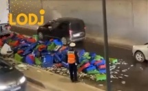 تناثر حمولة شاحنة محملة بالحوت داخل نفق ليساسفة بالدار البيضاء